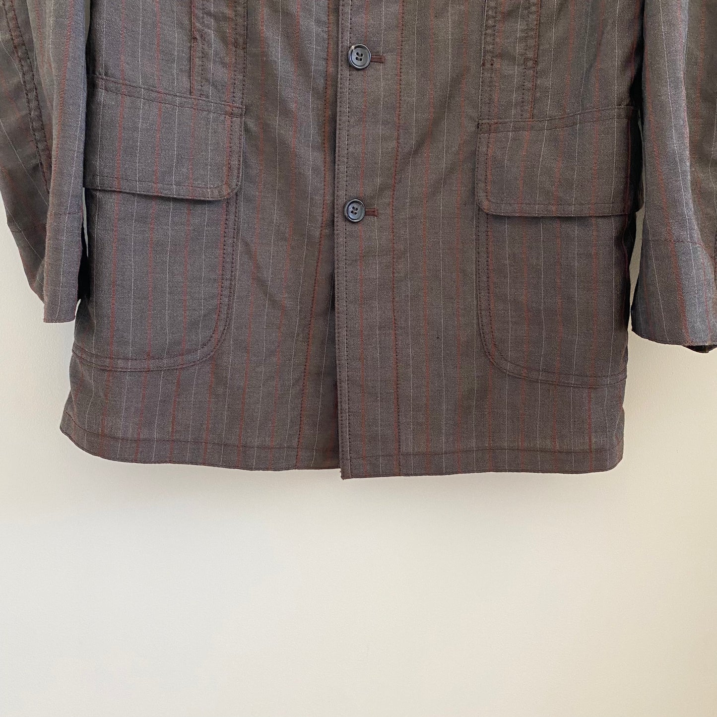 Comme des Garcons Homme 2003 Striped Long Overcoat