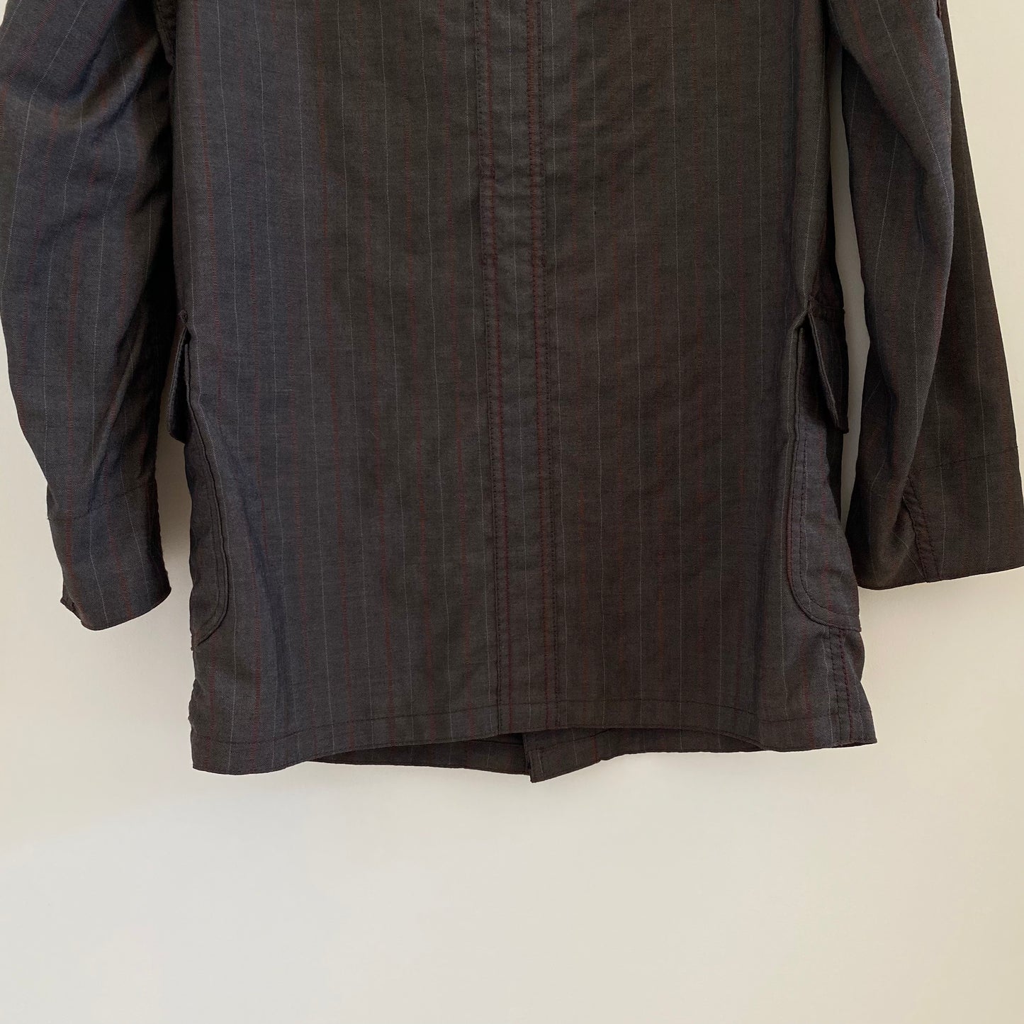 Comme des Garcons Homme 2003 Striped Long Overcoat