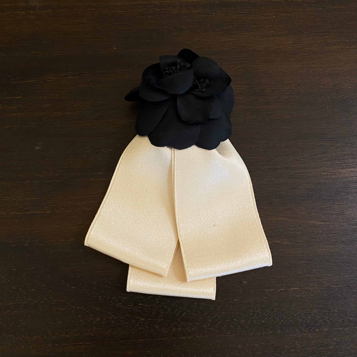 Chanel Camelia Silk Ribbon Brooch