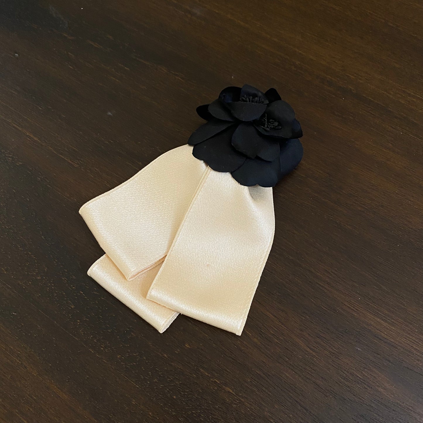 Chanel Camelia Silk Ribbon Brooch