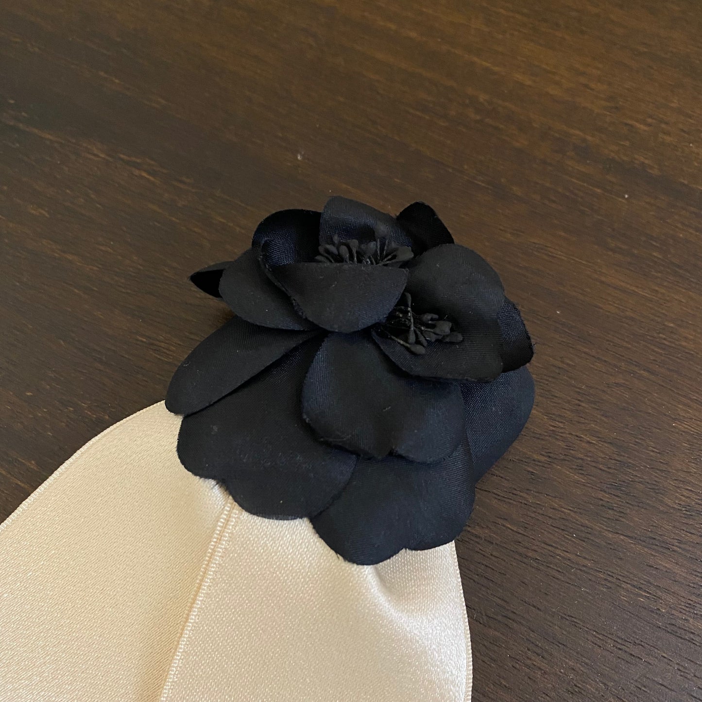 Chanel Camelia Silk Ribbon Brooch