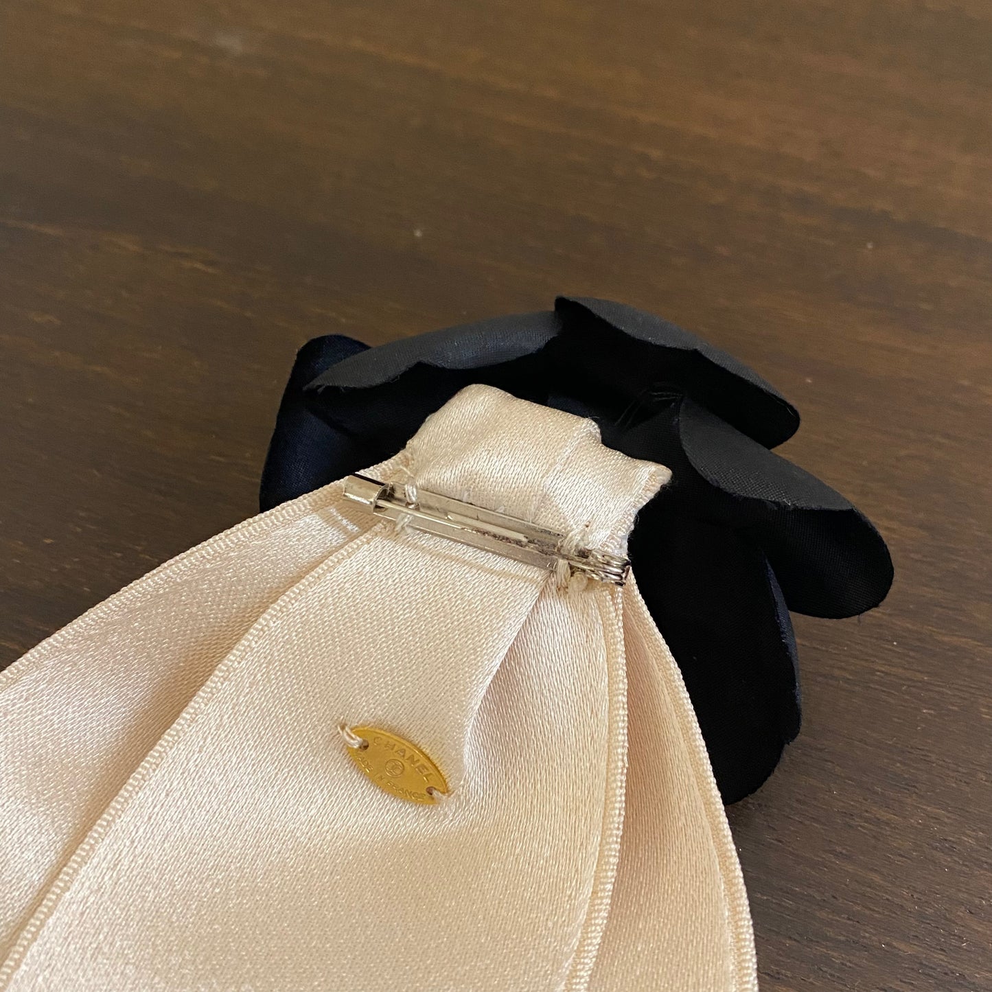 Chanel Camelia Silk Ribbon Brooch