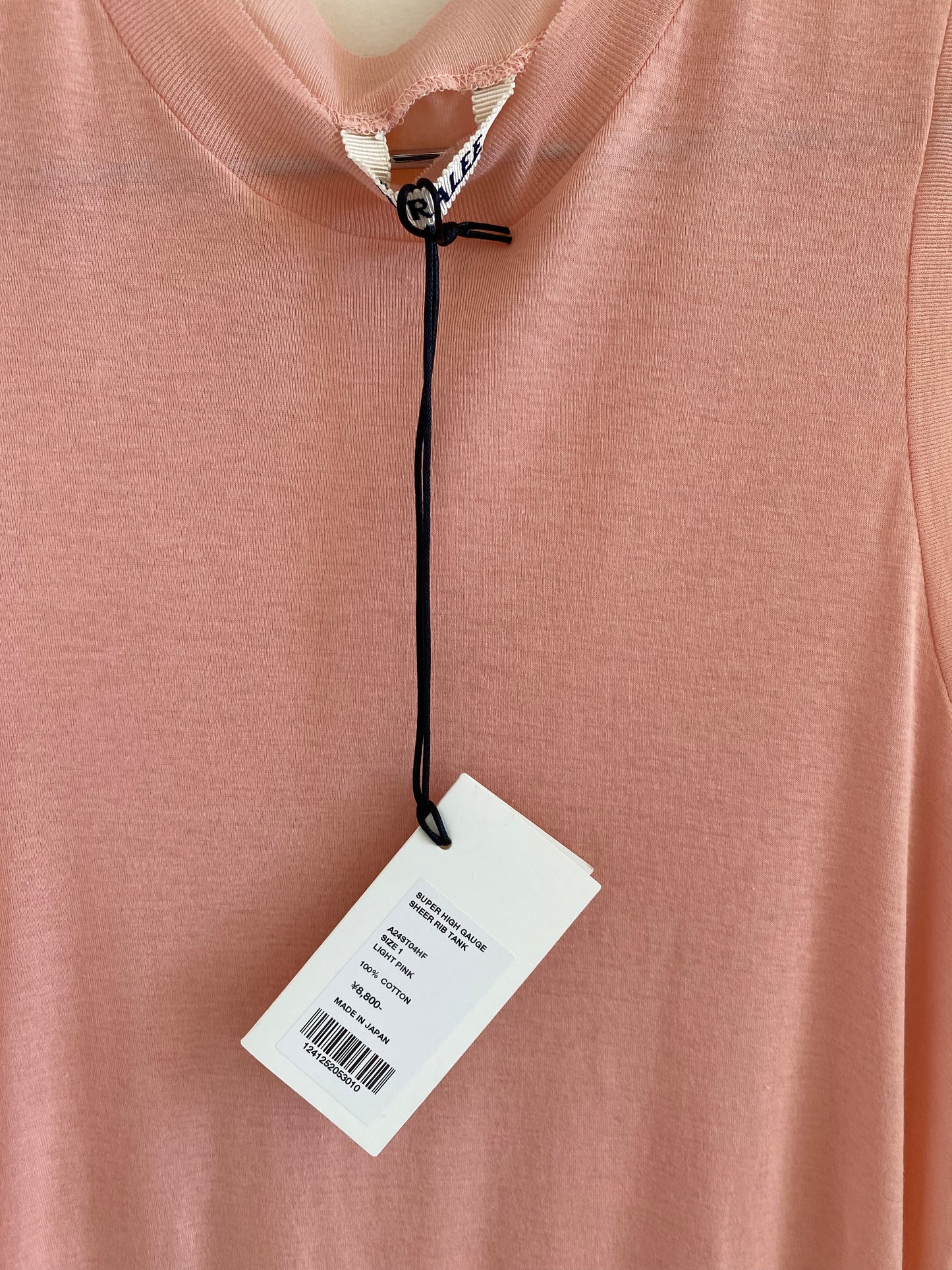 Auralee High Guage Sheer Pink Tank