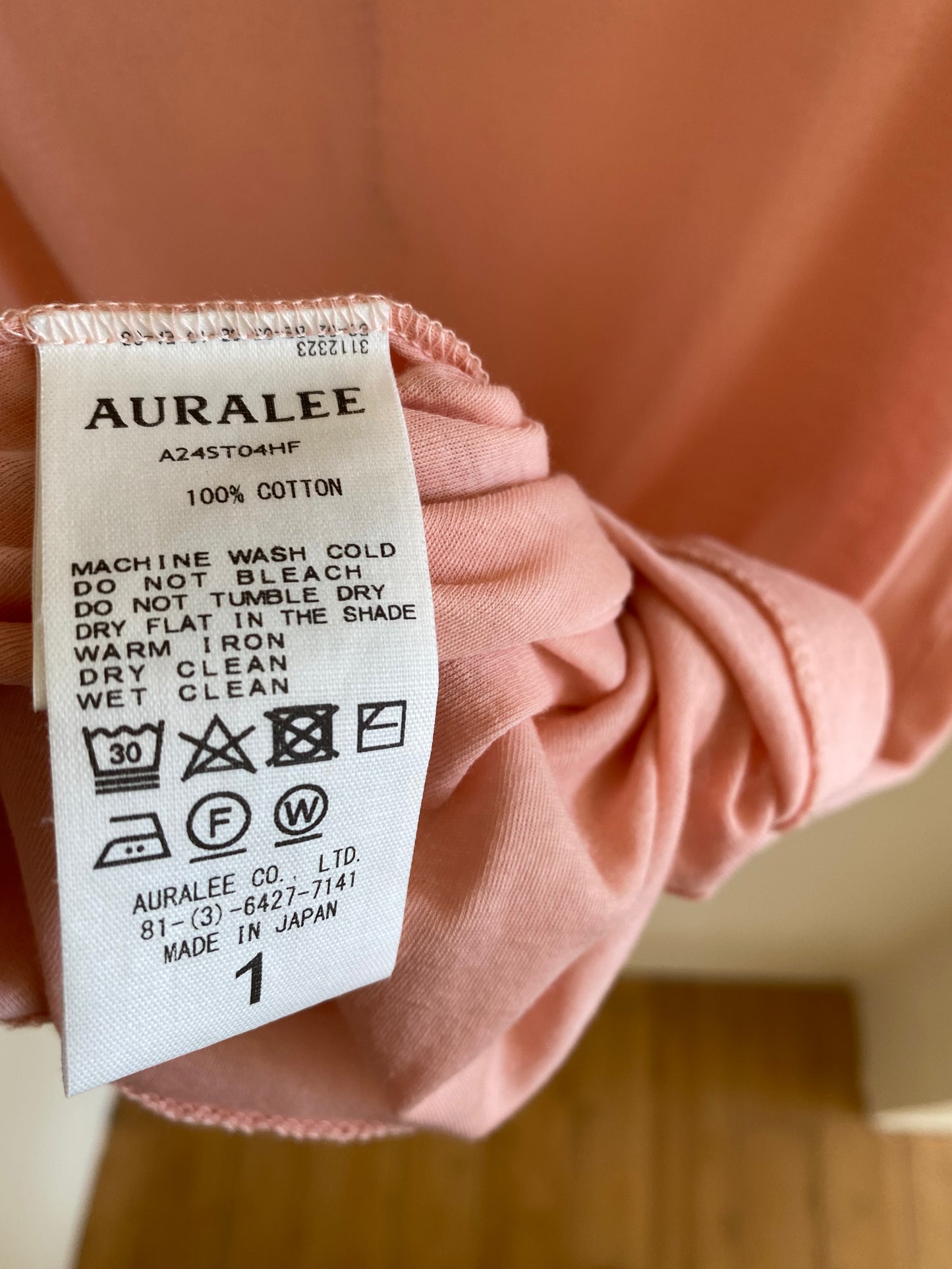 Auralee High Guage Sheer Pink Tank