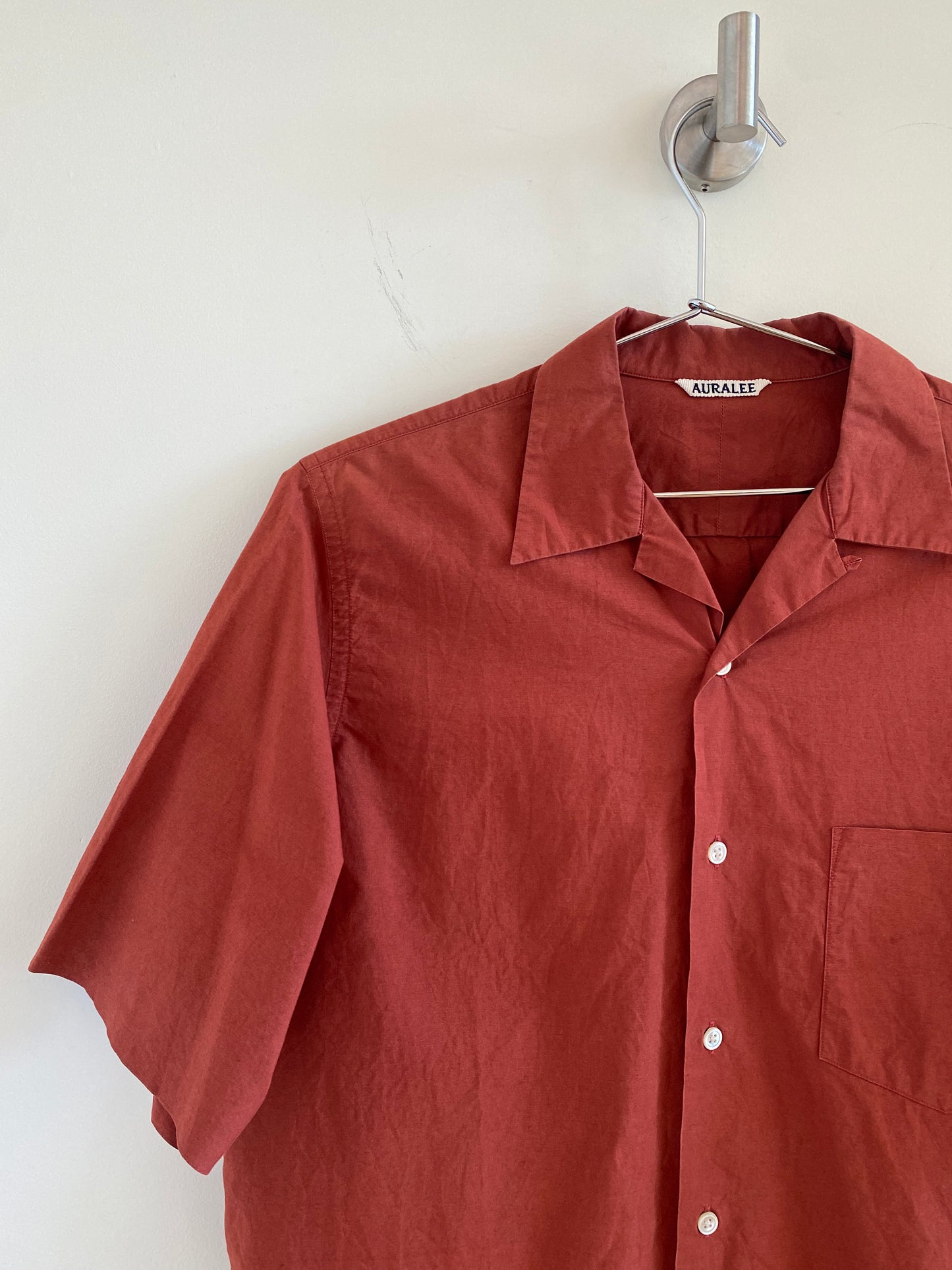 Auralee Selvedge Cotton Shirt Rust