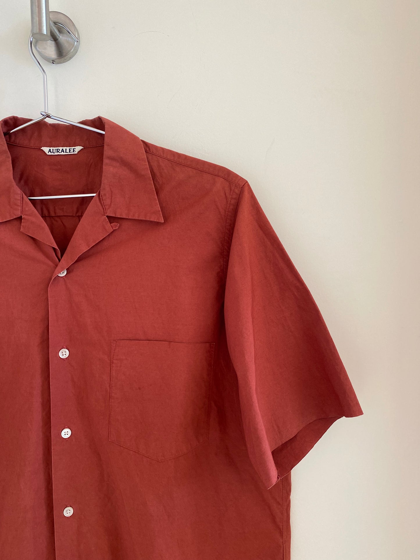 Auralee Selvedge Cotton Shirt Rust