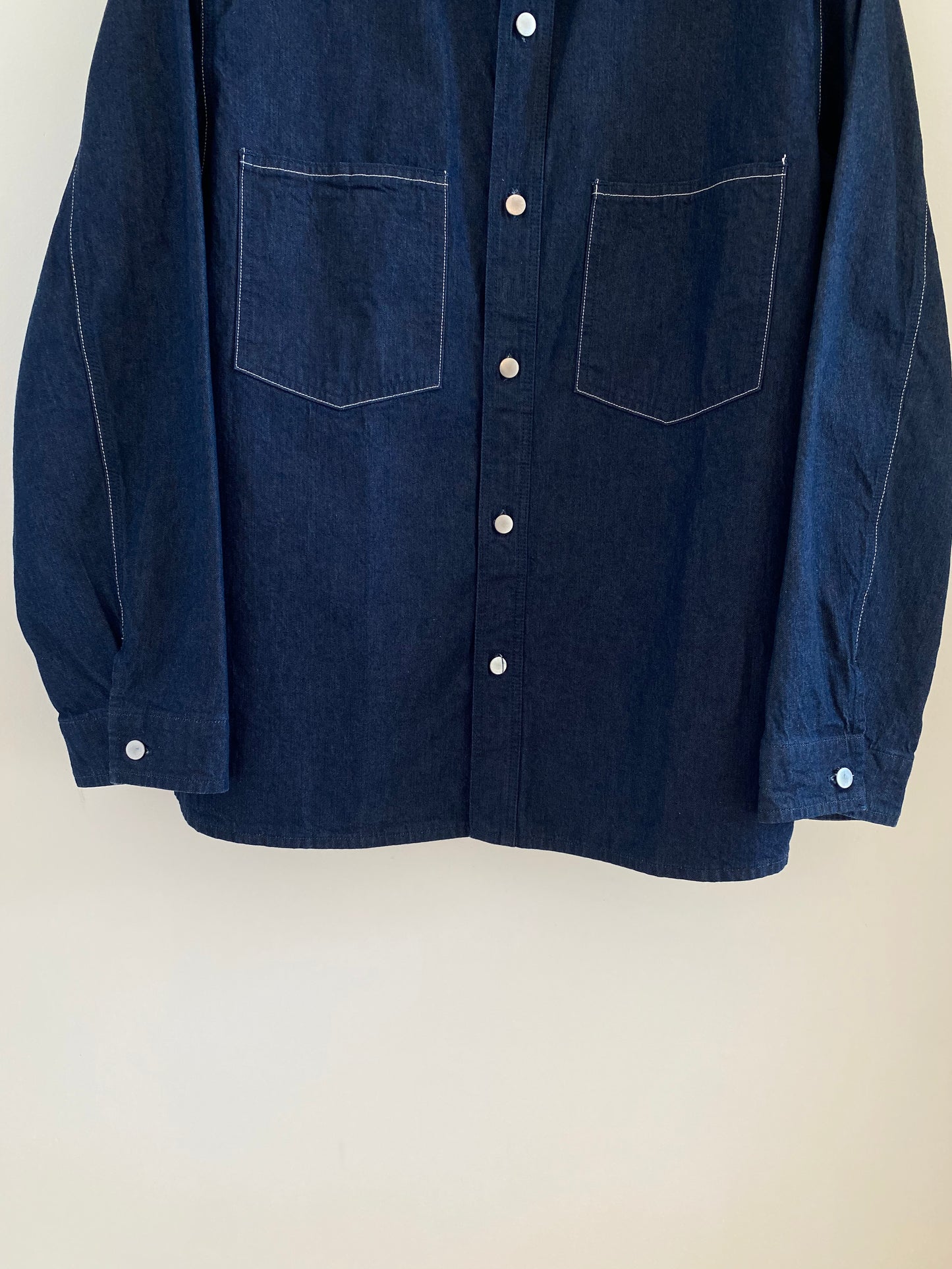 Auralee Hard Twist Denim Contrast Shirt