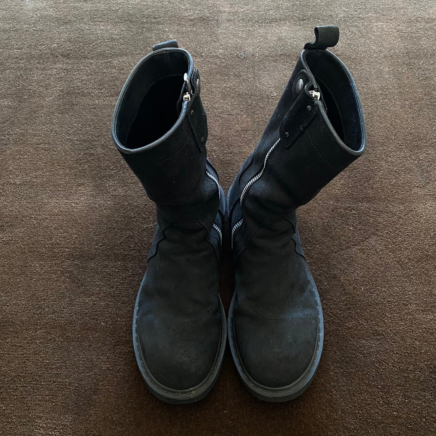 Rick Owens Creeper Reverse Blistered Leather Boots