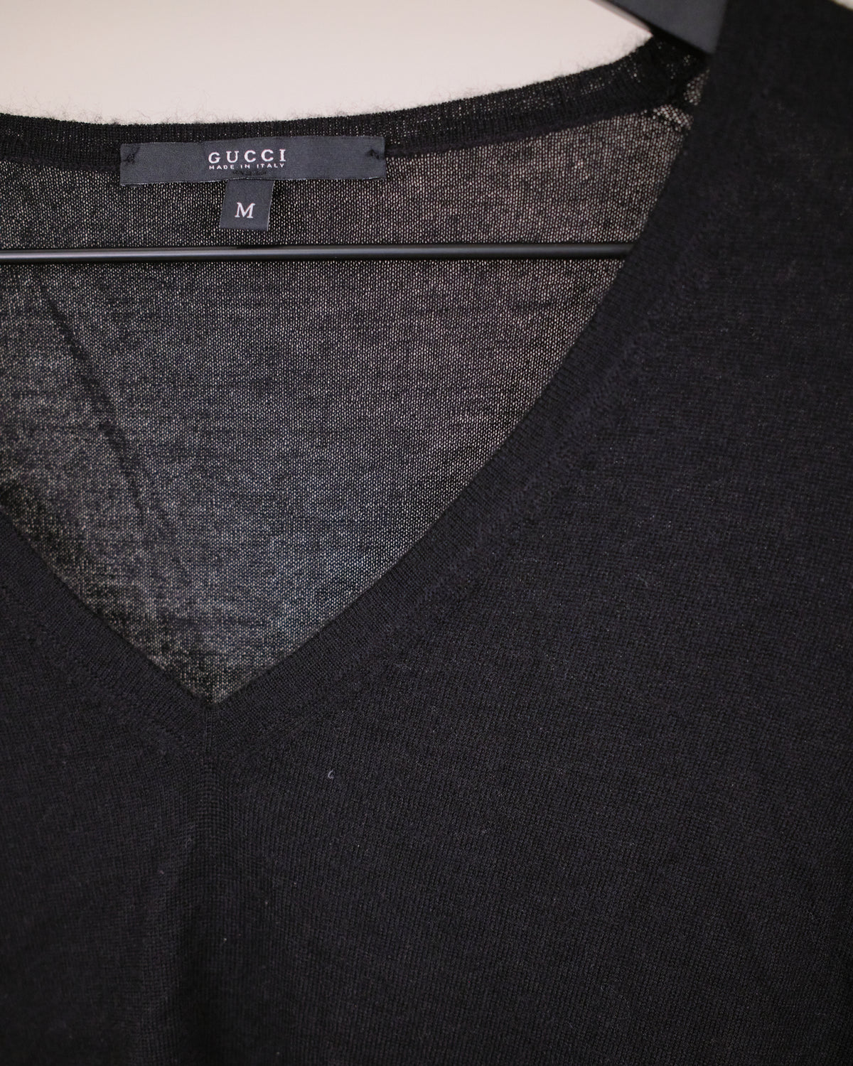 Gucci Knit V-neck Sweater sheer