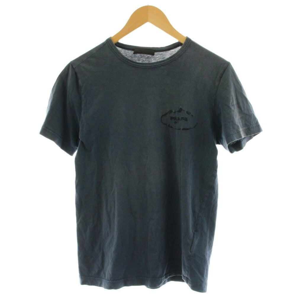 Prada Logo Embroidered Short Sleeve T Shirt