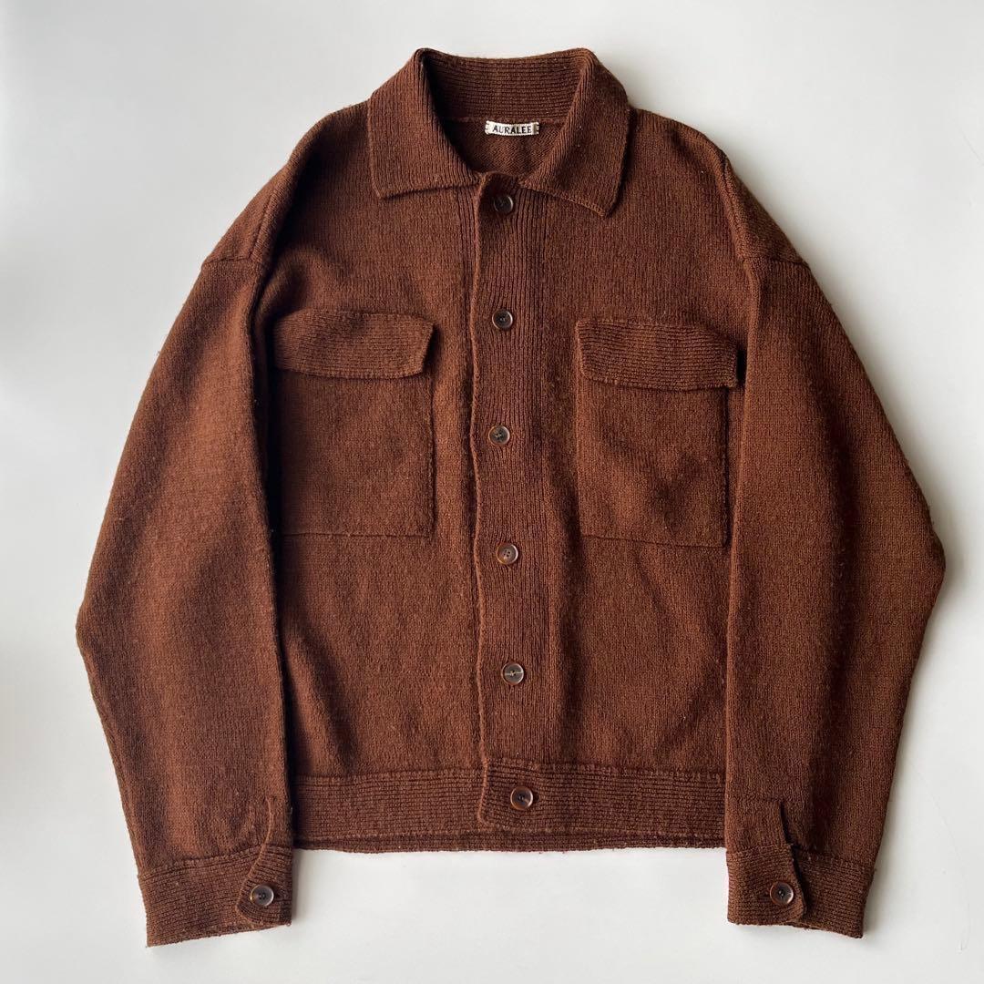 Auralee Wool Cord Knit Blouson