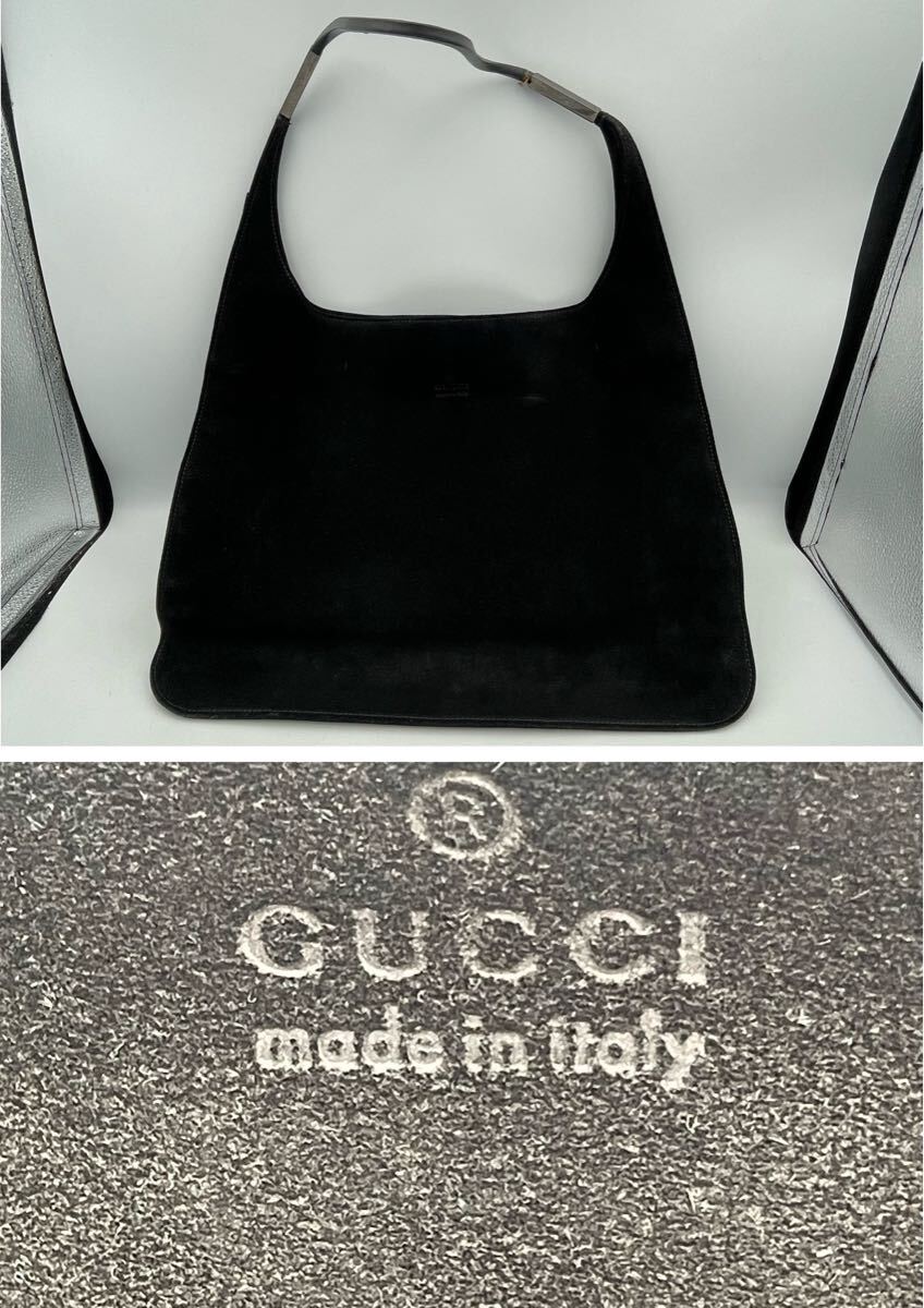 Gucci Suede Shoulder Bag - Black