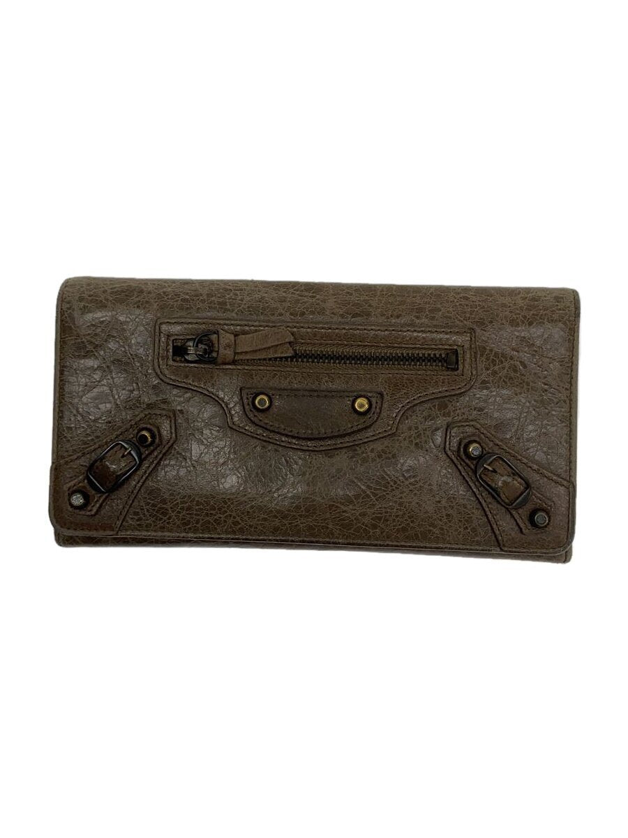 Balenciaga Leather City Wallet - Brown