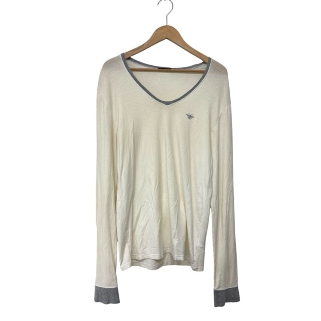 Dior Homme Bee Logo V-Neck Long Sleeve Top