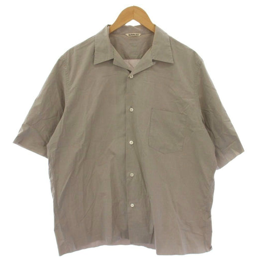 AURALEE Selvedge Weather Cloth Open Collar Short Sleeve Shirt