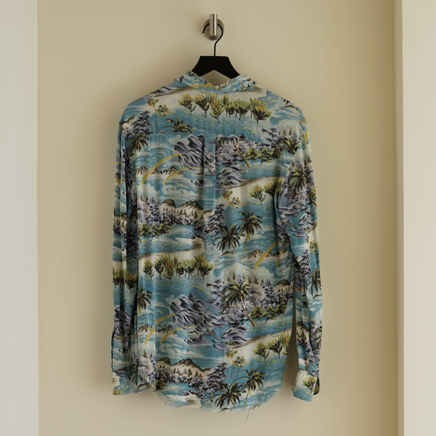 Saint Laurent SS16 Hawaiian Long-Sleeve Button-Up Shirt