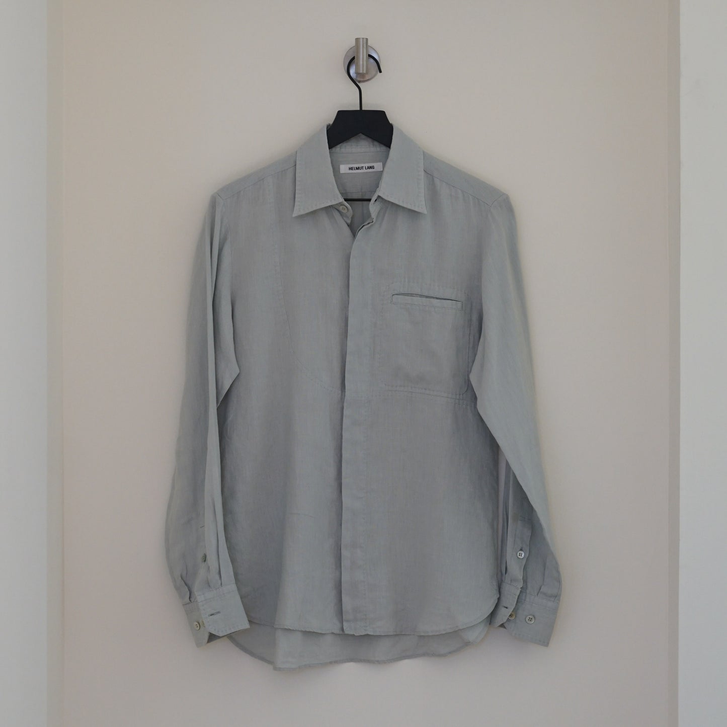 Helmut Lang Blue Long-Sleeve Button-Up