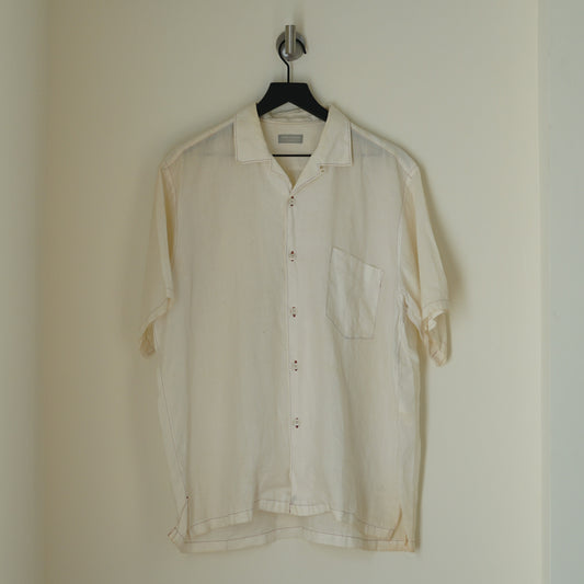 Comme des Garçons White Contrast Stitch Collar Shirt