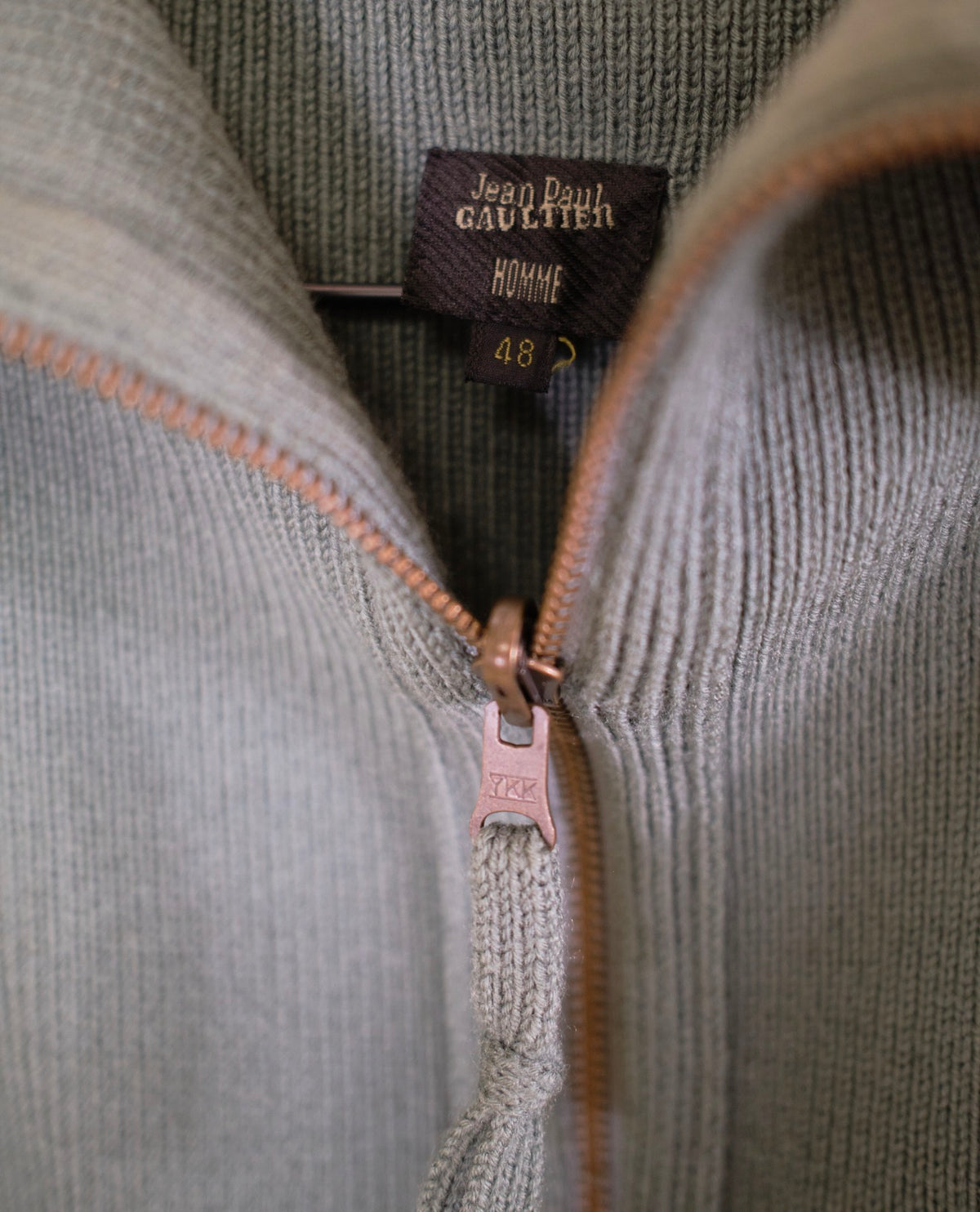 Jean Paul Gaultier Homme Zip Up Rib Knit Cardigan