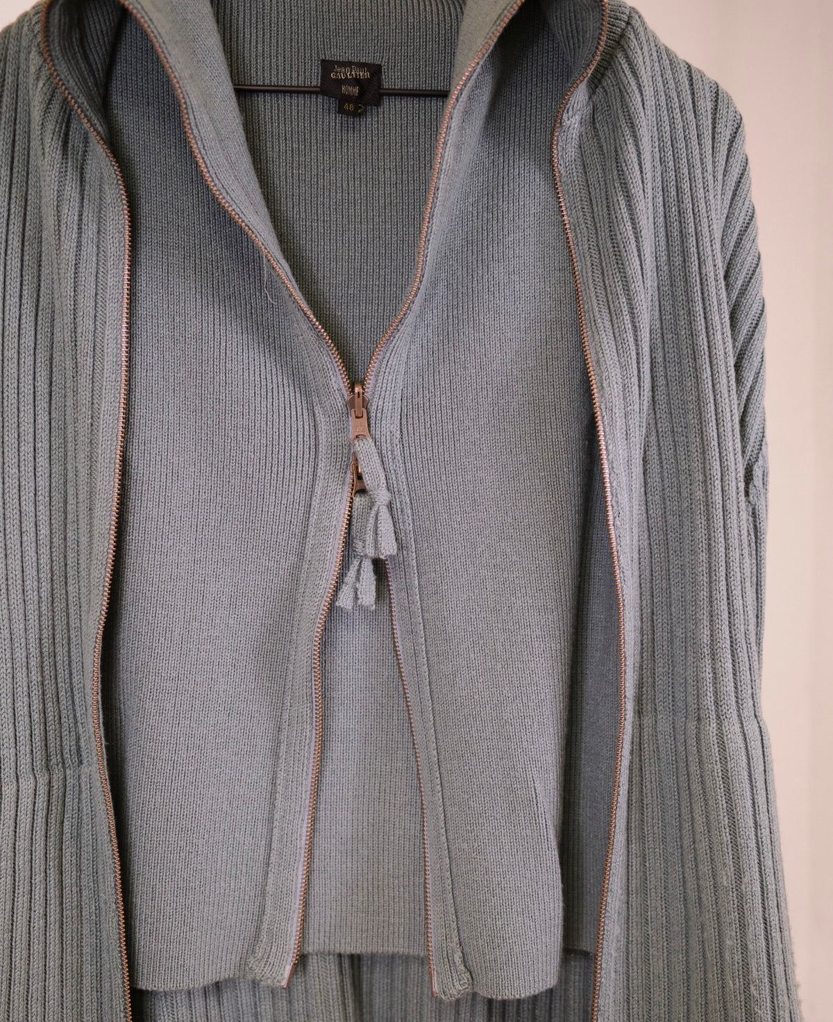 Jean Paul Gaultier Homme Zip Up Rib Knit Cardigan