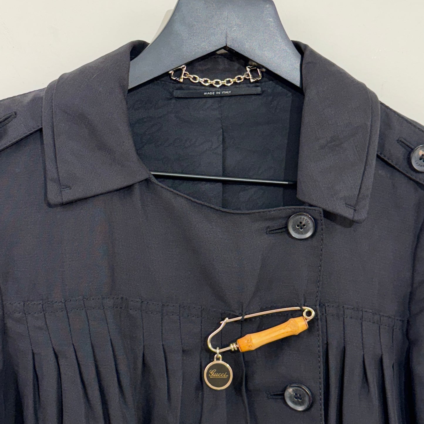 Gucci Cotton Bamboo Brooch Jacket 2006