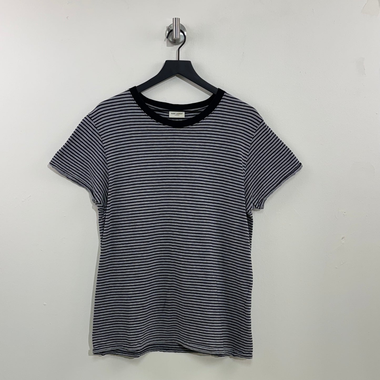 Saint Laurent Paris Striped Short Sleeve T-Shirt
