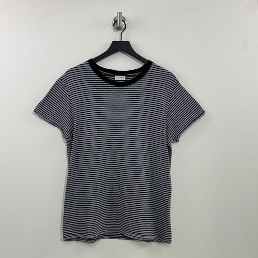 Saint Laurent Paris Striped Short Sleeve T-Shirt