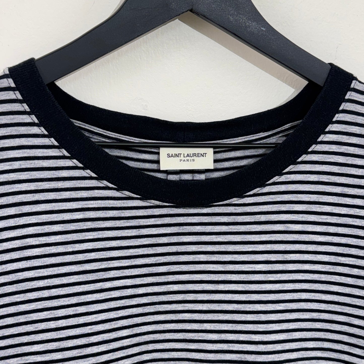 Saint Laurent Paris Striped Short Sleeve T-Shirt