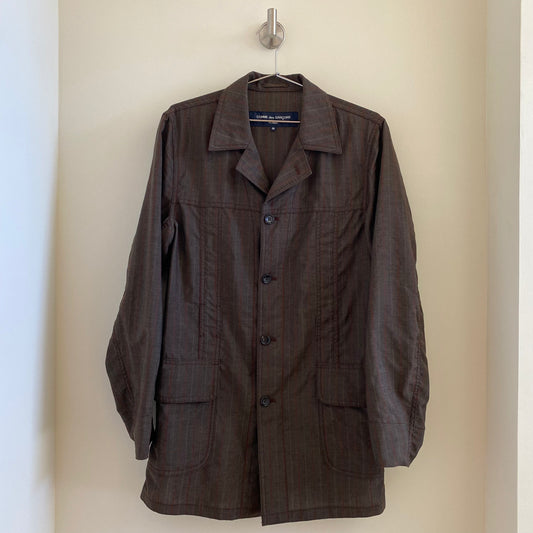 Comme des Garcons Homme 2003 Striped Long Overcoat