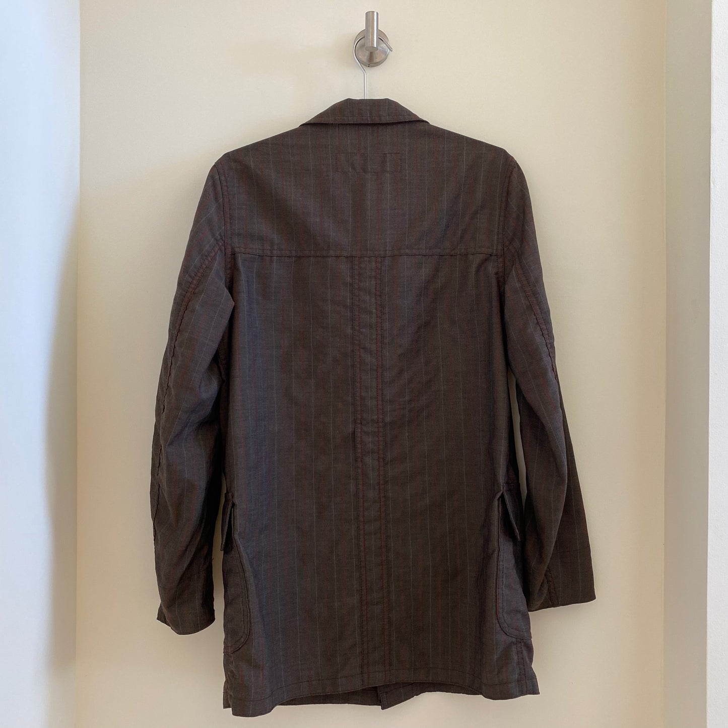 Comme des Garcons Homme 2003 Striped Long Overcoat