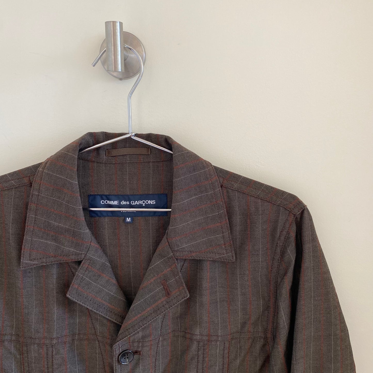 Comme des Garcons Homme 2003 Striped Long Overcoat