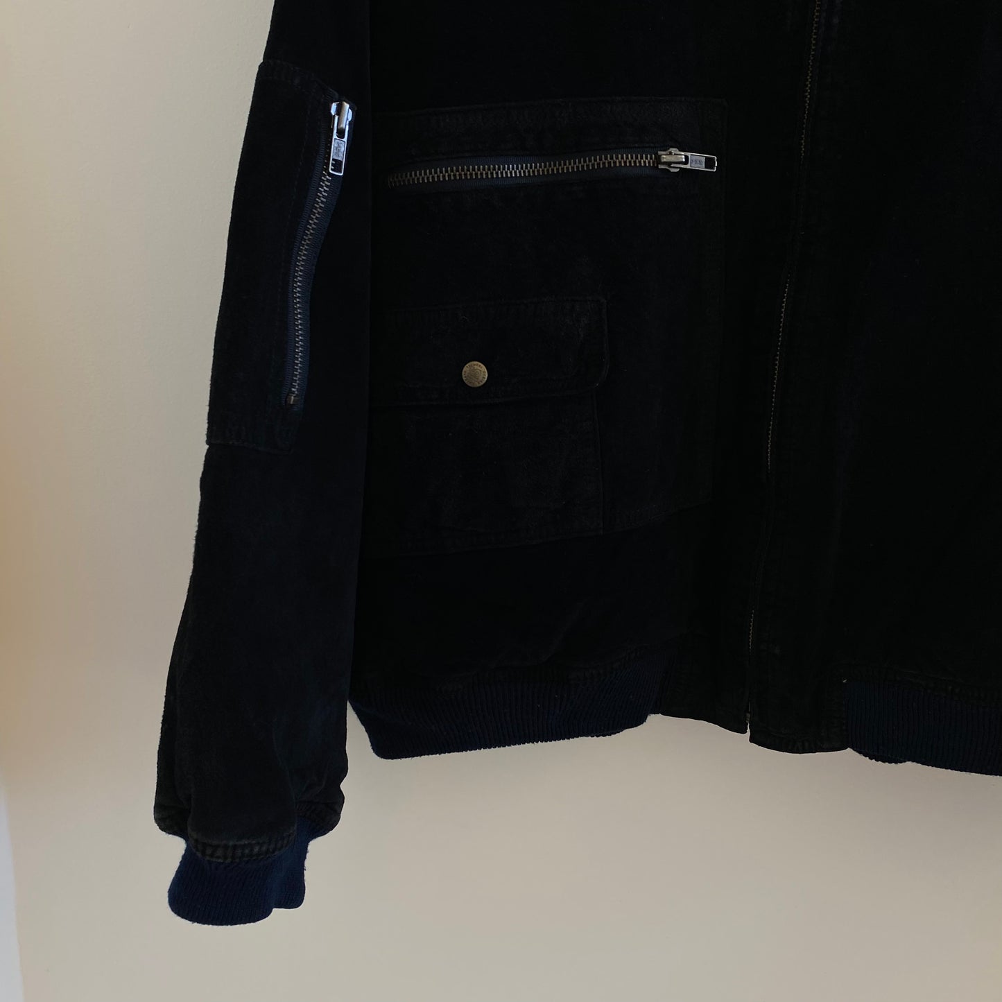 Issey Miyake Sport I.S. Suede Bomber Jacket