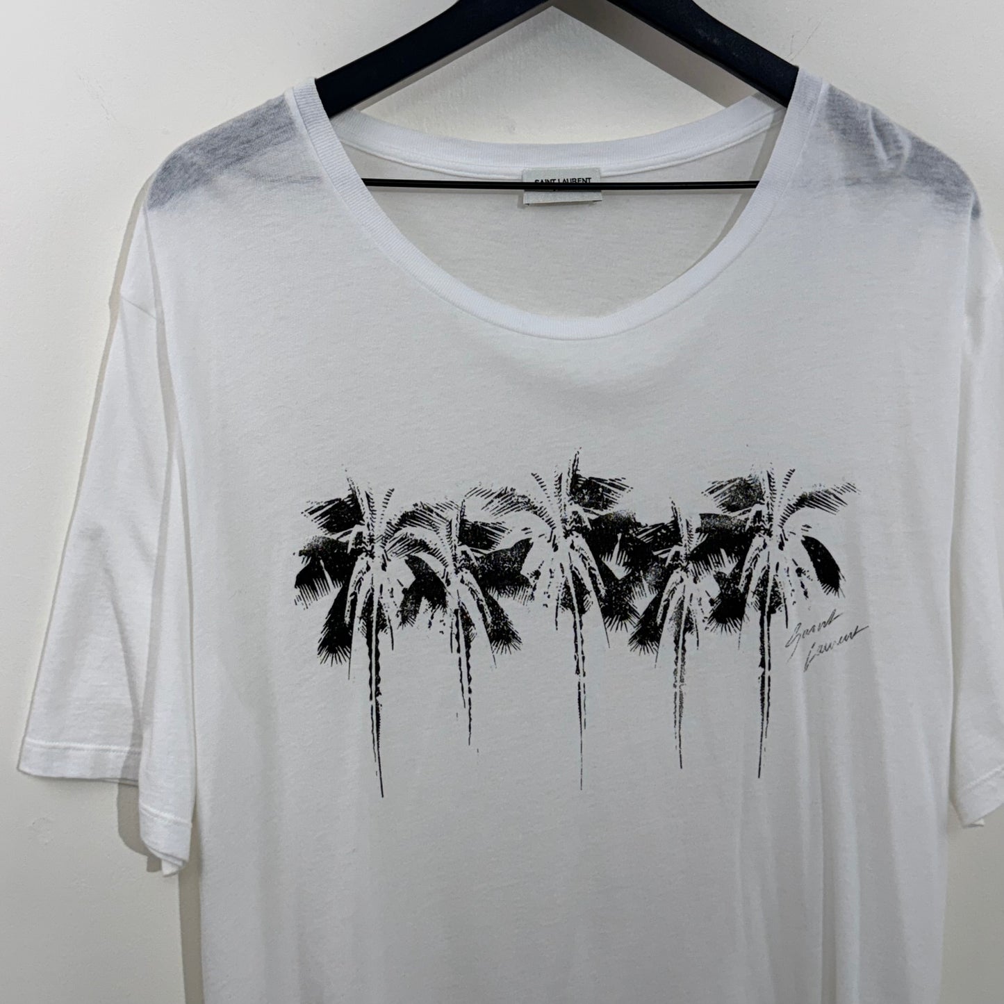 Saint Laurent Paris Palm Tree Print T-Shirt