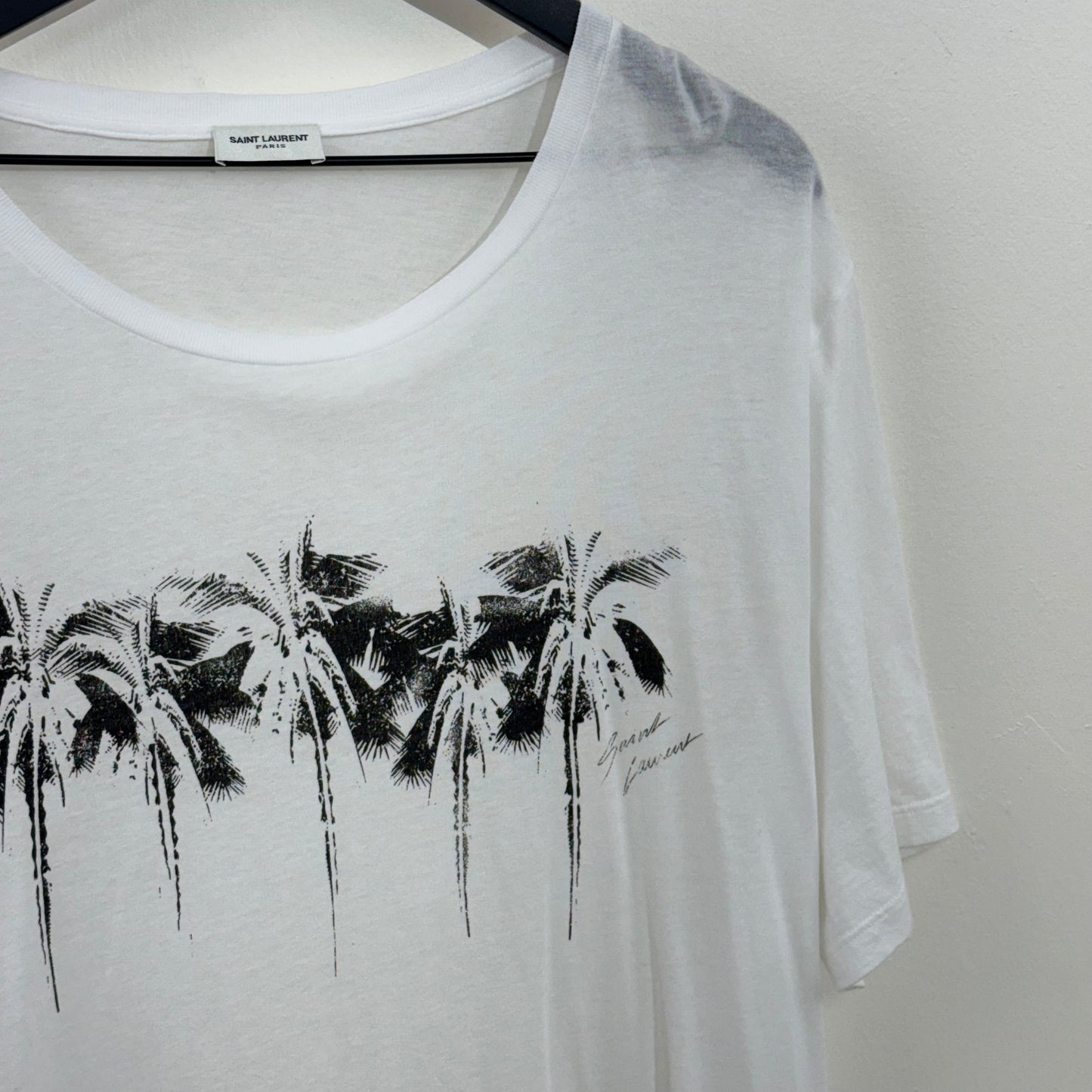 Saint Laurent Paris Palm Tree Print T-Shirt