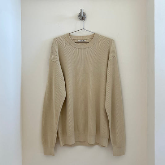 Auralee Ribbed Hard Twist Sweater