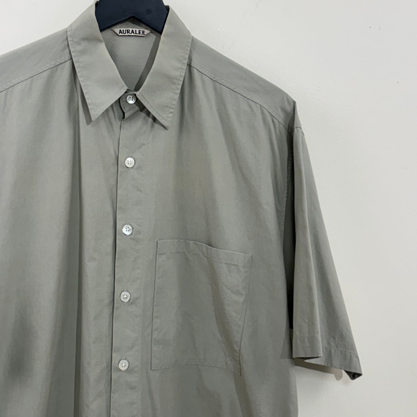 Auralee Washed Finx Twill Short Sleeve Shirt