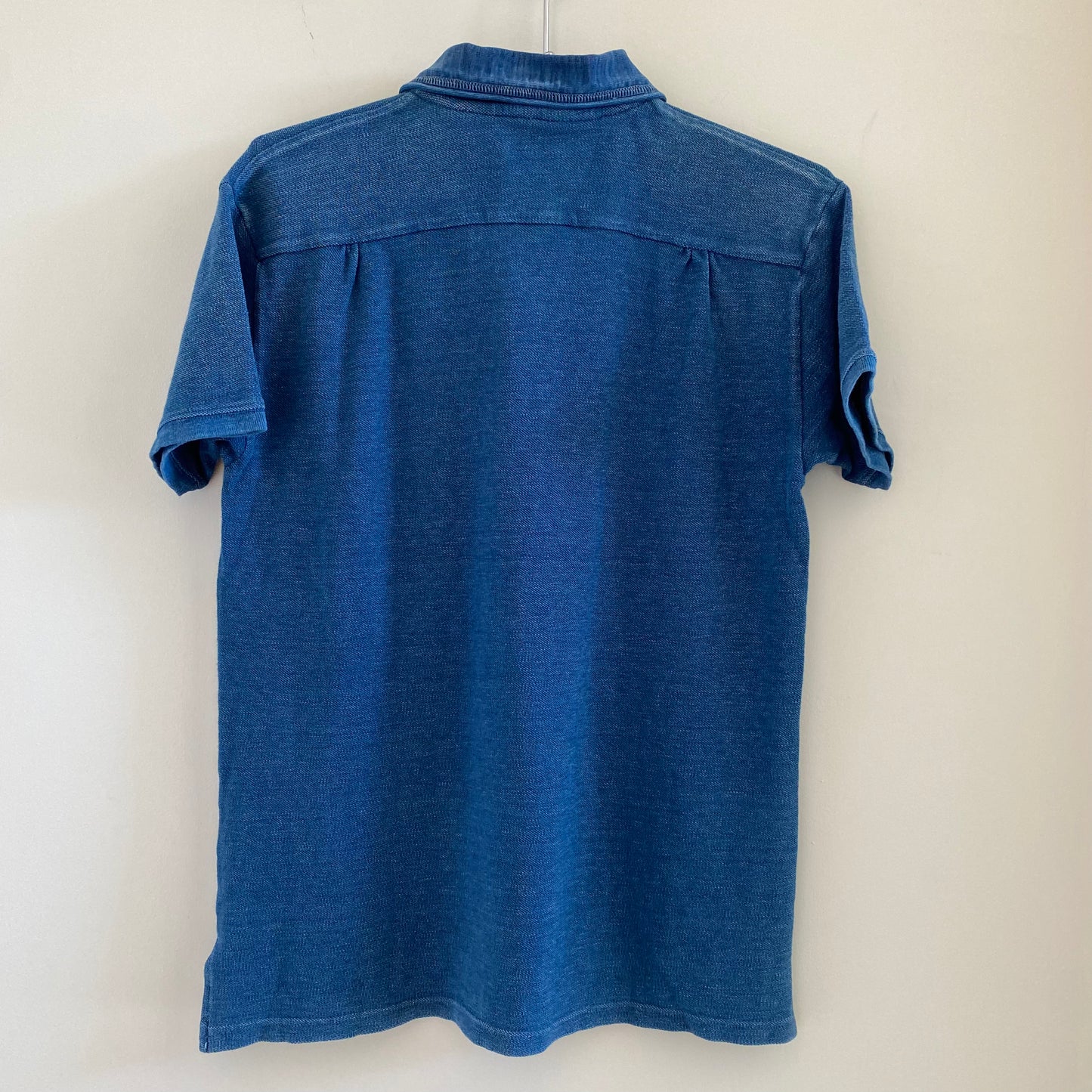 Kapital Inidgo Dyed Painted Polo Shirt
