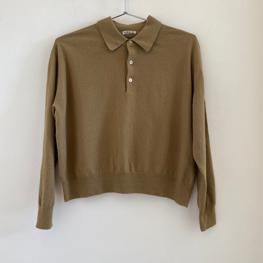 Auralee Knit Longsleeve Polo