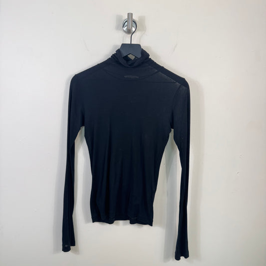 Auralee Sheer Longsleeve Mock Neck Top