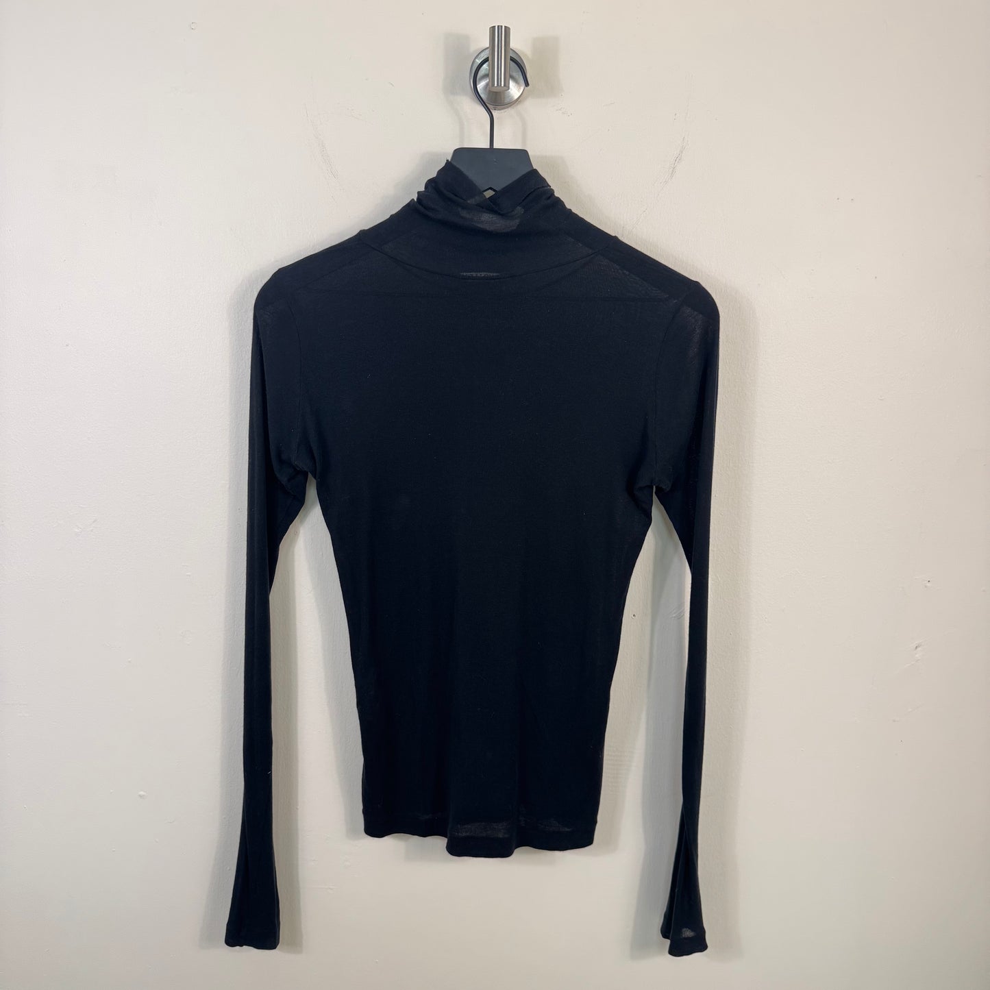 Auralee Sheer Longsleeve Mock Neck Top