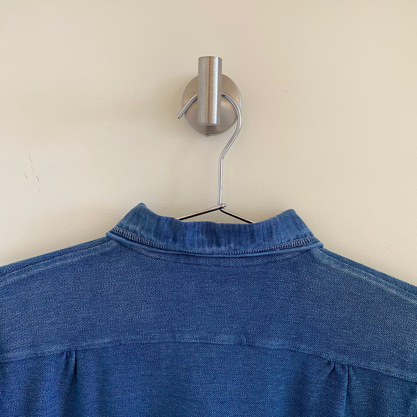 Kapital Inidgo Dyed Painted Polo Shirt