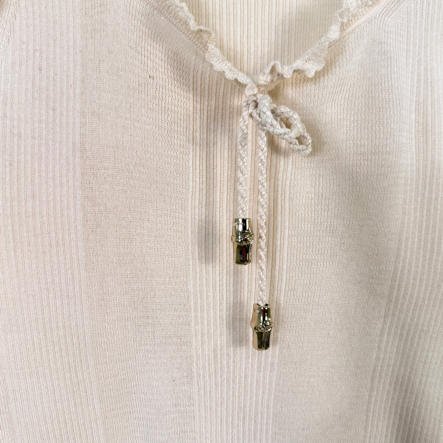 Gucci Bamboo Hardware Frill Sleeveless Sweater