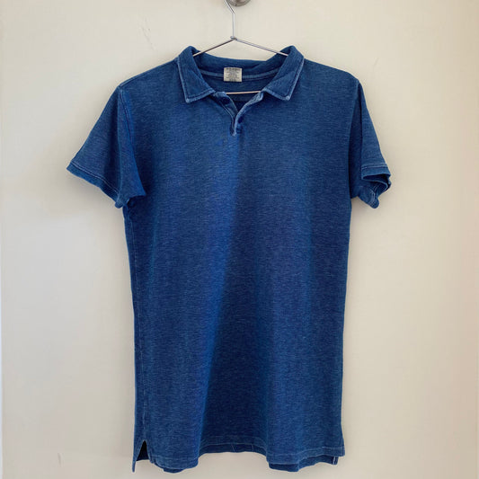 Kapital Indigo Dyed Pique Polo Shirt