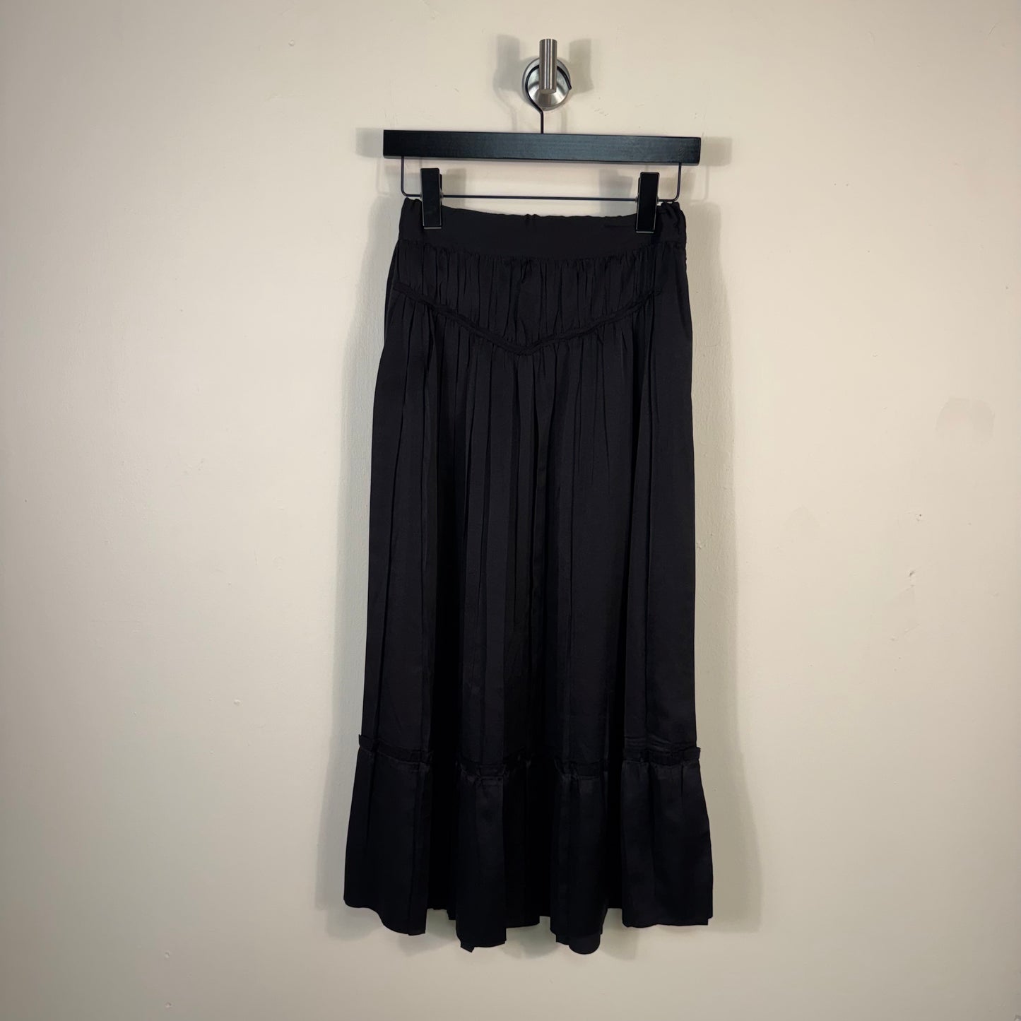 Issey Miyake Wide Pleated Flared Long Skirt