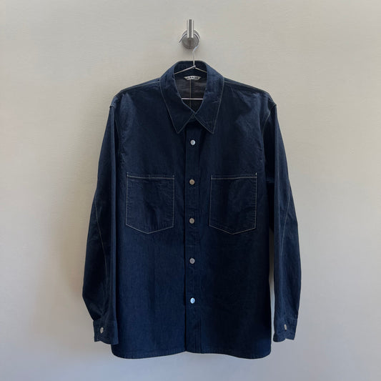 Auralee Hard Twist Denim Contrast Shirt
