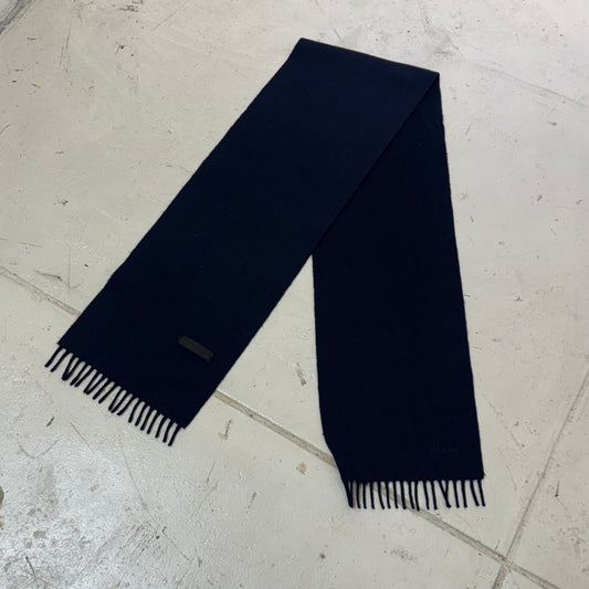 Prada Fringe Logo Embroidered Scarf