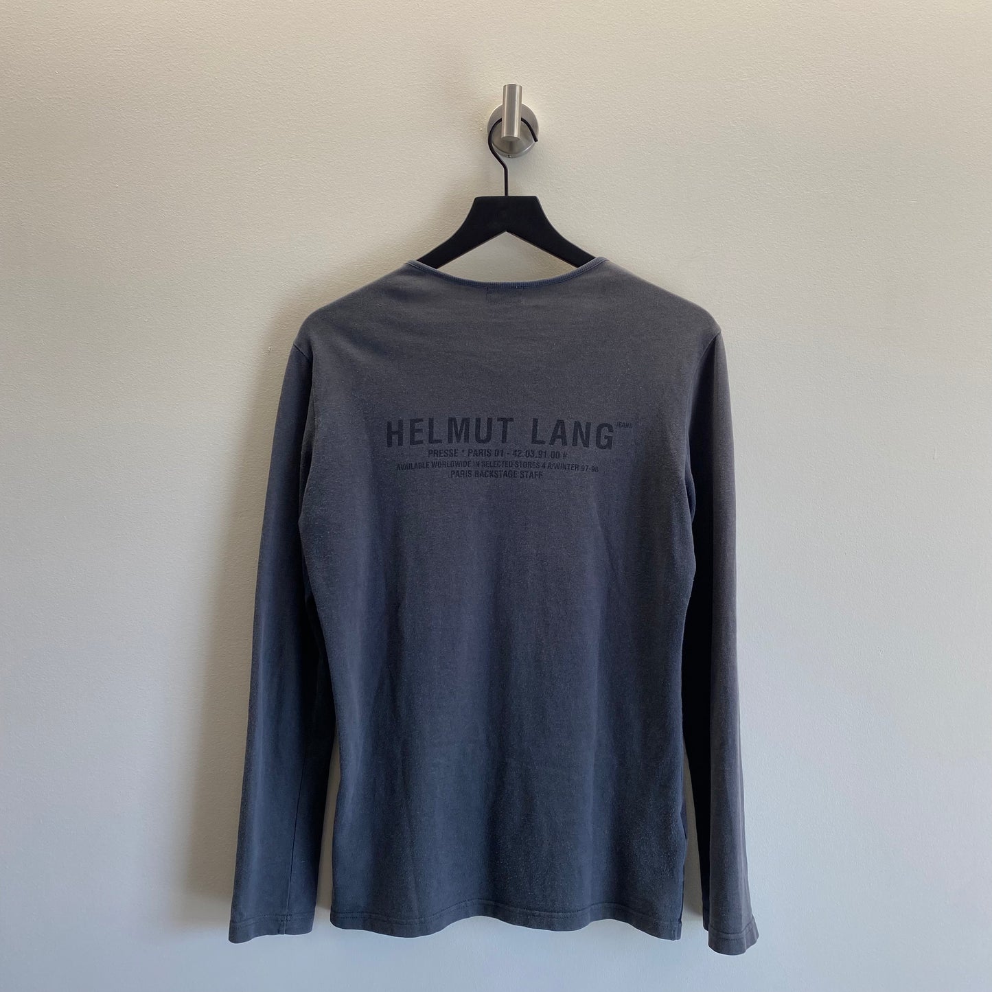 Helmut Lang 97SS Rubber Print Long Sleeve T-Shirt