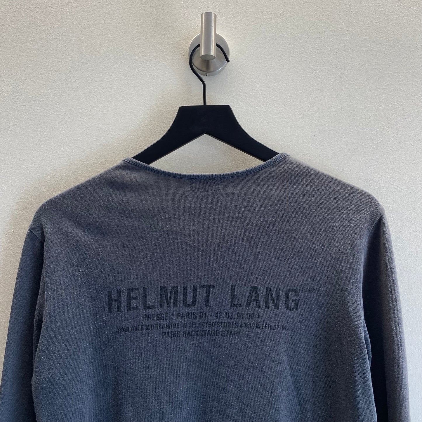 Helmut Lang 97SS Rubber Print Long Sleeve T-Shirt