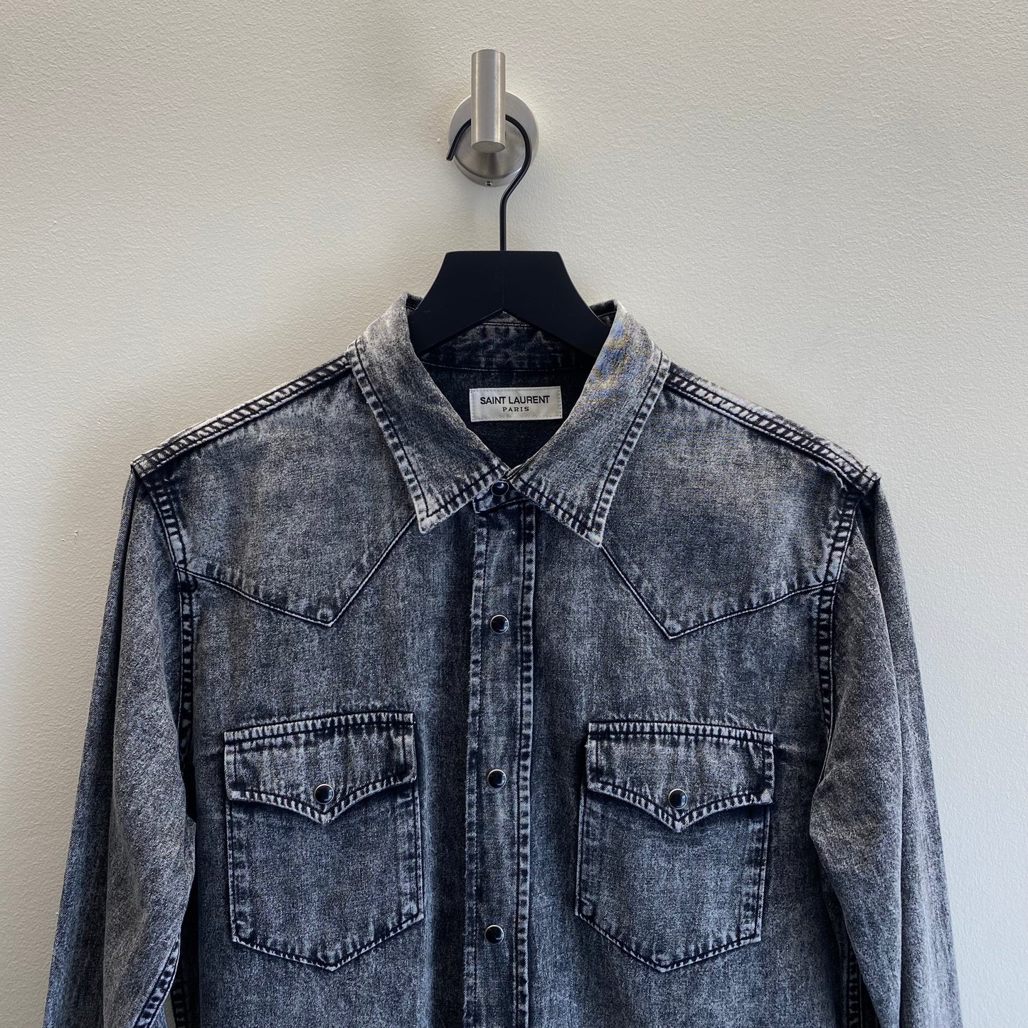Saint Laurent Paris Washed Denim Shirt