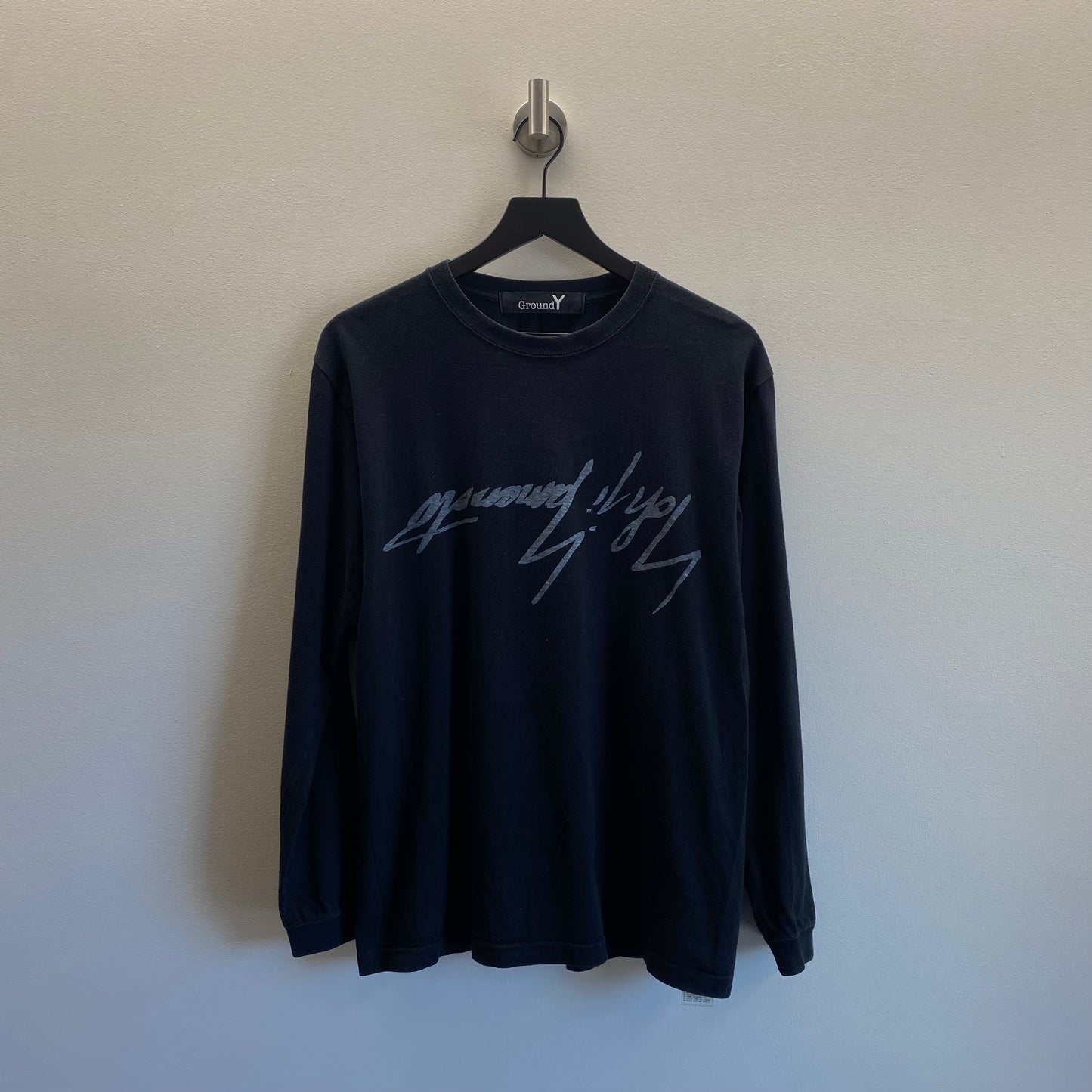Yohji Yamamoto Ground Y Reverse Signature Long Sleeve T-Shirt